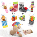Wrist Rattle Foot Finder Sock for 0-36Months Baby Boys and Girls Newborn Baby Soft Hand & Feet Rattle 0-3 Years Arm Leg Babies Development Toys for Infant Bebe (MG-8 PCS)